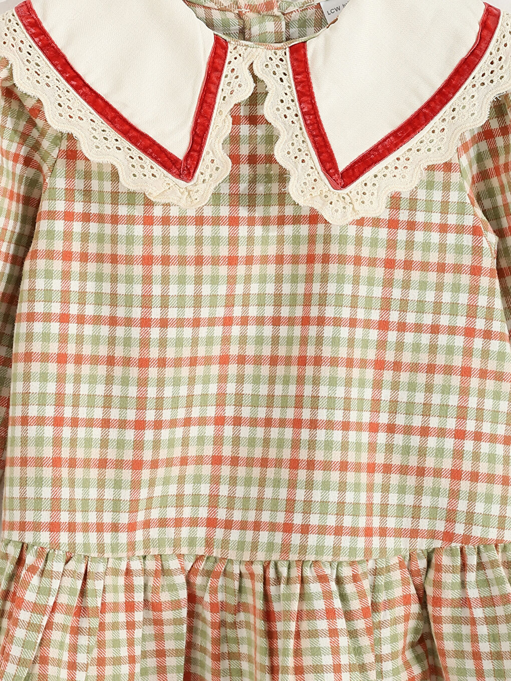 Peter Pan Collar Plaid Pattern Flannel Girls' Dress-3