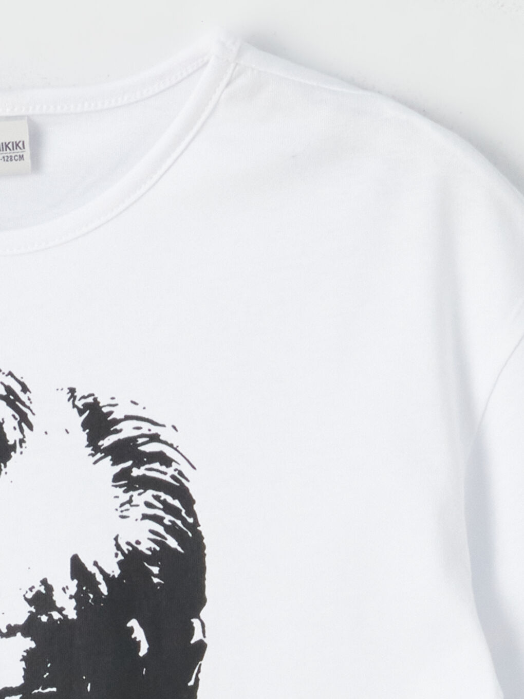 Beyaz Bisiklet Yaka Atatürk Baskılı Kısa Kollu Kız Çocuk Tişört-1