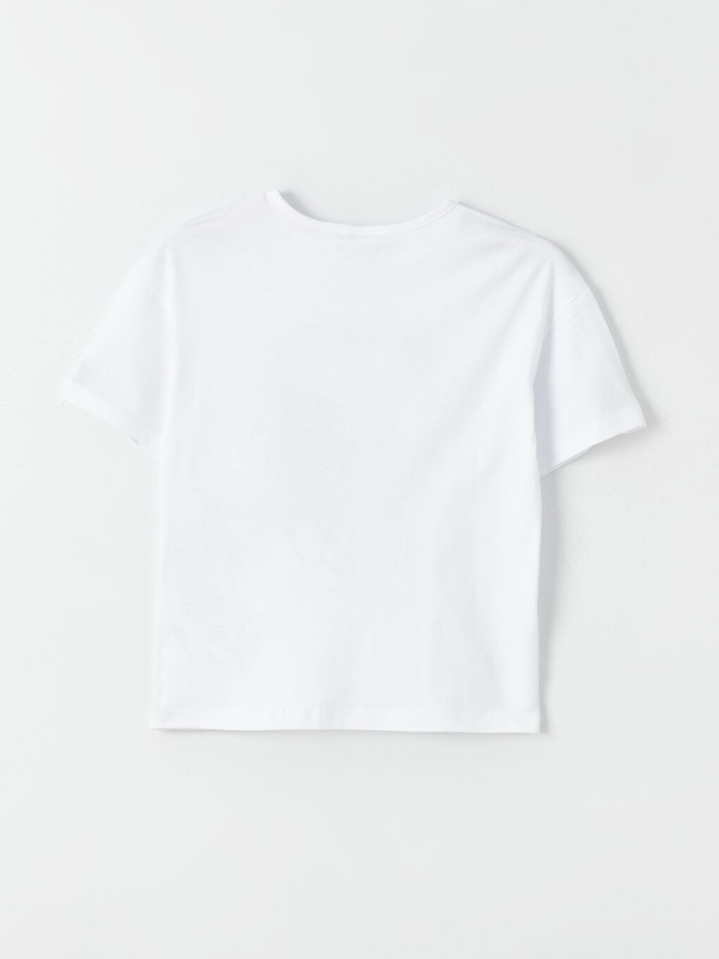 Beyaz Bisiklet Yaka Atatürk Baskılı Kısa Kollu Kız Çocuk Tişört-2