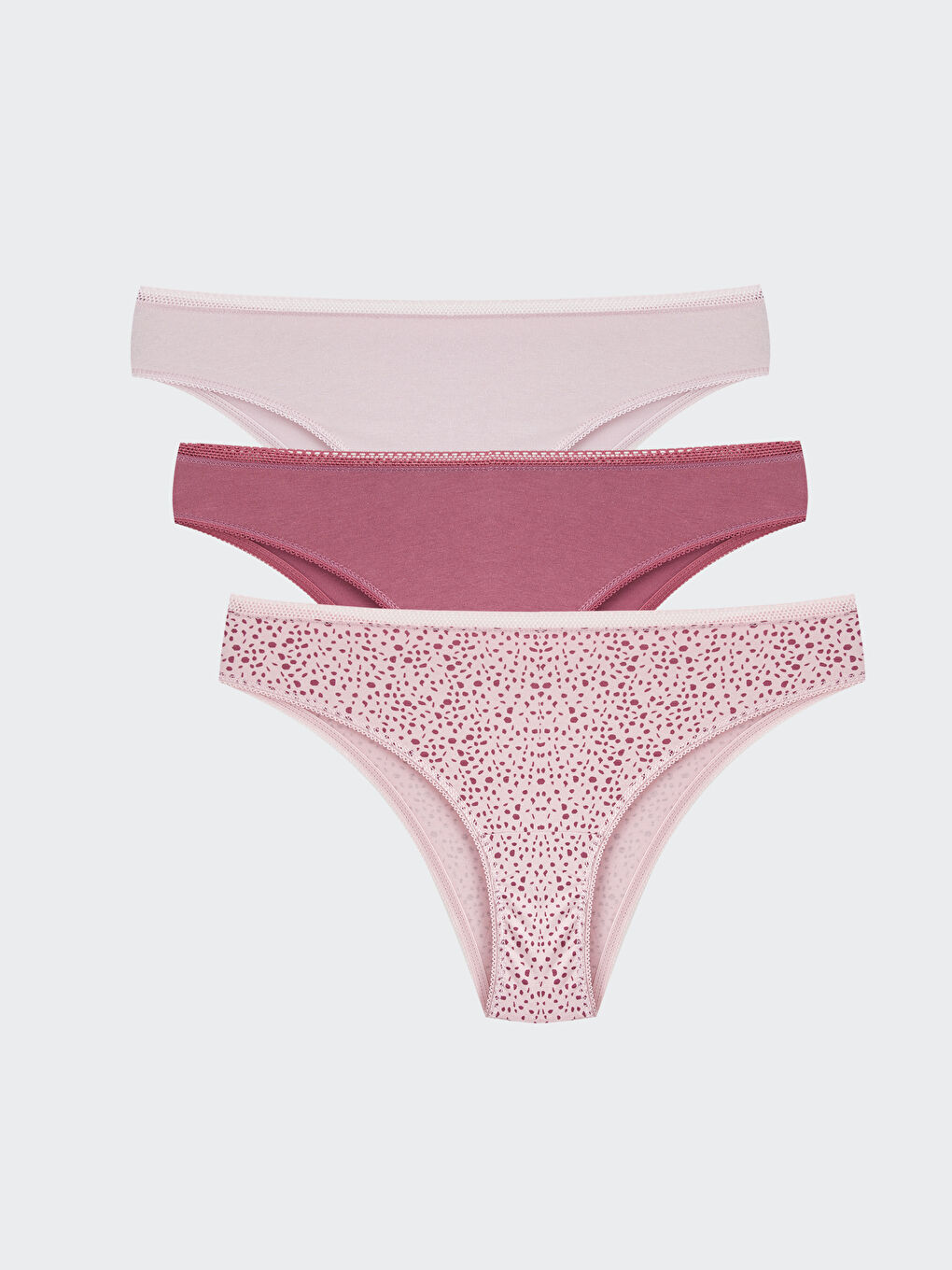 өрнекті бразилиялық іш киім 3 данадан тұратын