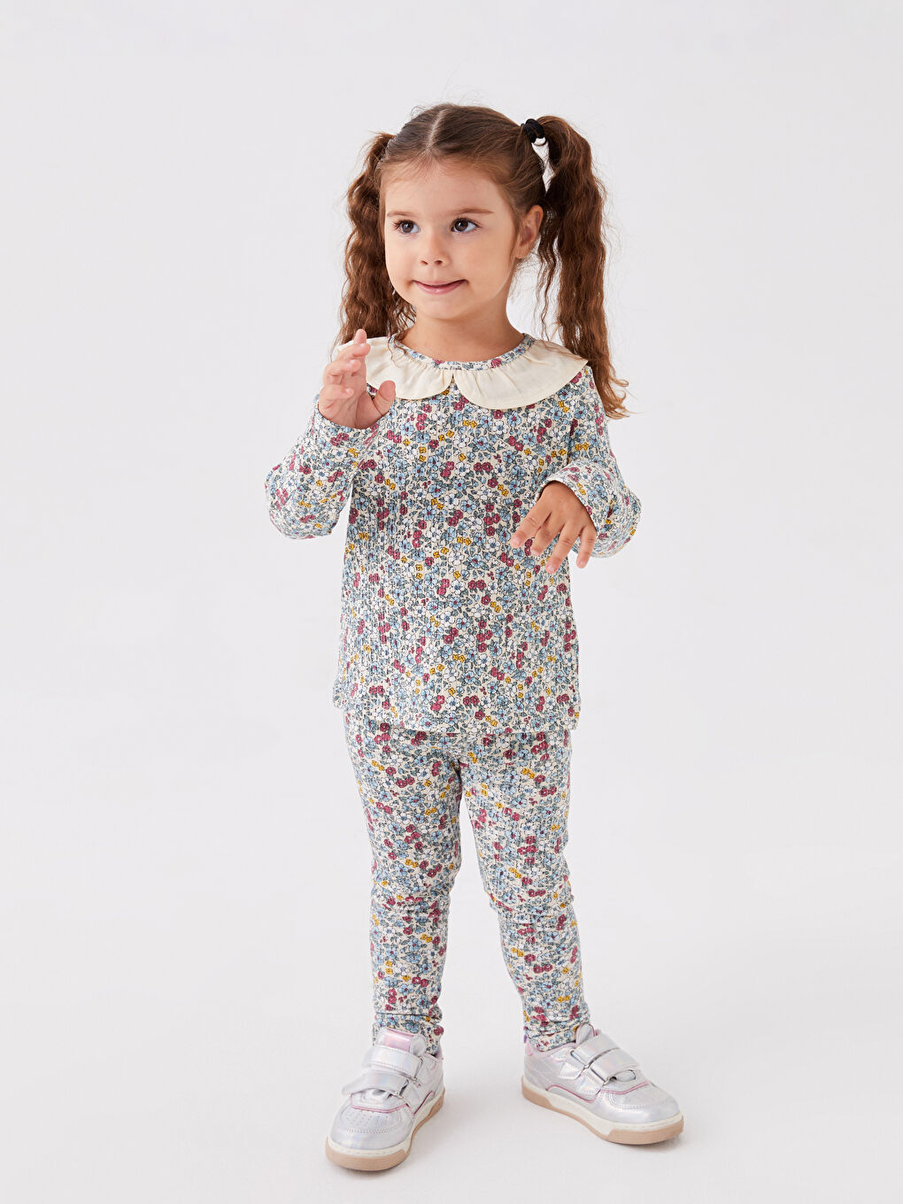 Crew Neck Floral Pattern Baby Girls' T-Shirt -W3AR51Z1-LRB