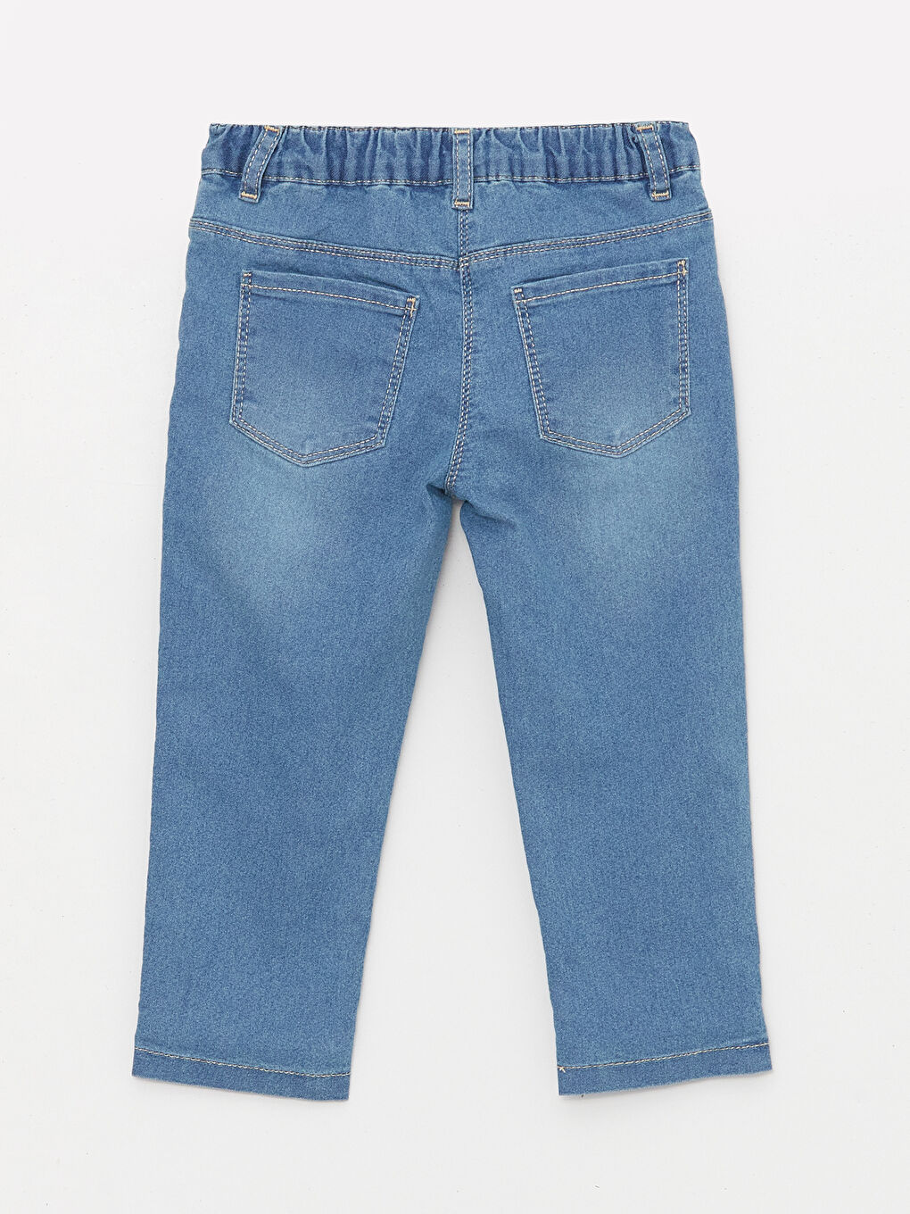 LCW baby İndigo Beli Lastikli Basic Kız Bebek Jean Pantolon - 3