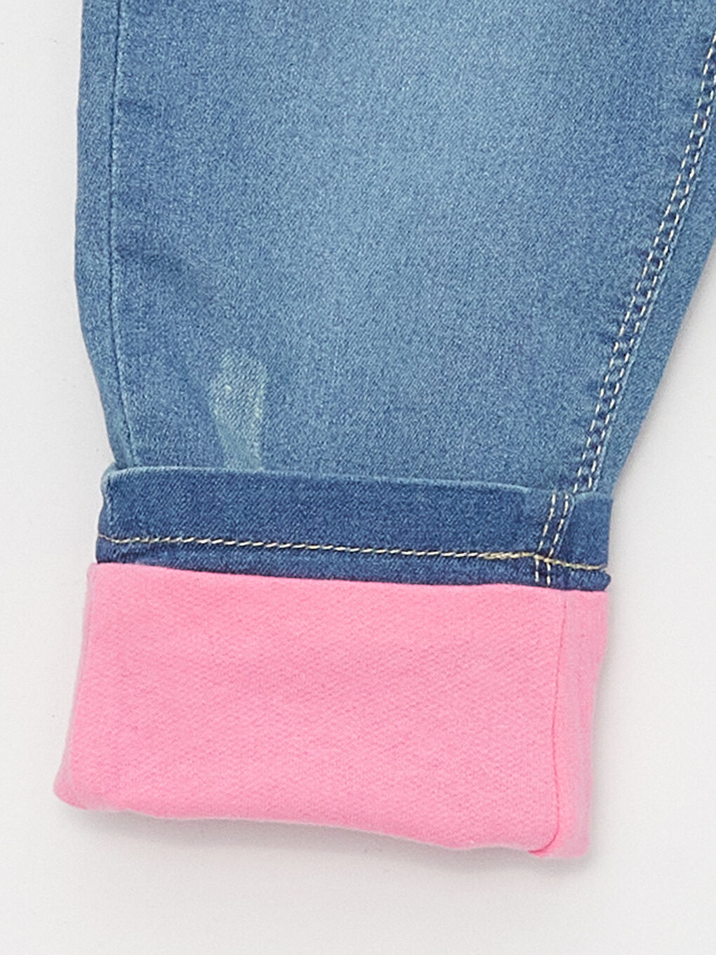 LCW baby İndigo Beli Lastikli Basic Kız Bebek Jean Pantolon - 4