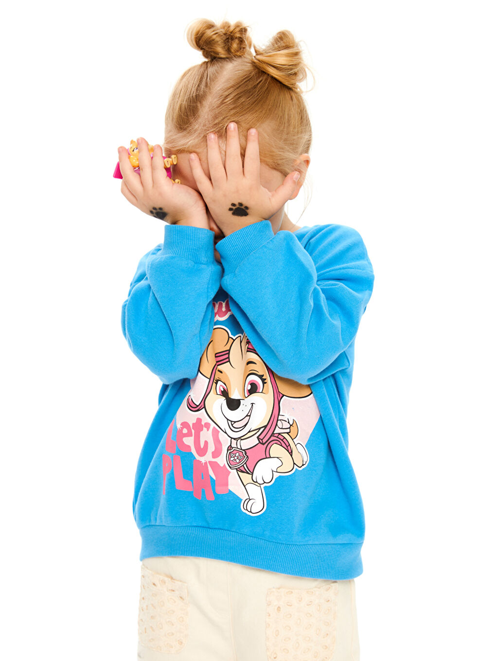 LCW baby Mavi Bisiklet Yaka Paw Patrol Baskılı Kız Bebek Sweatshirt - 2