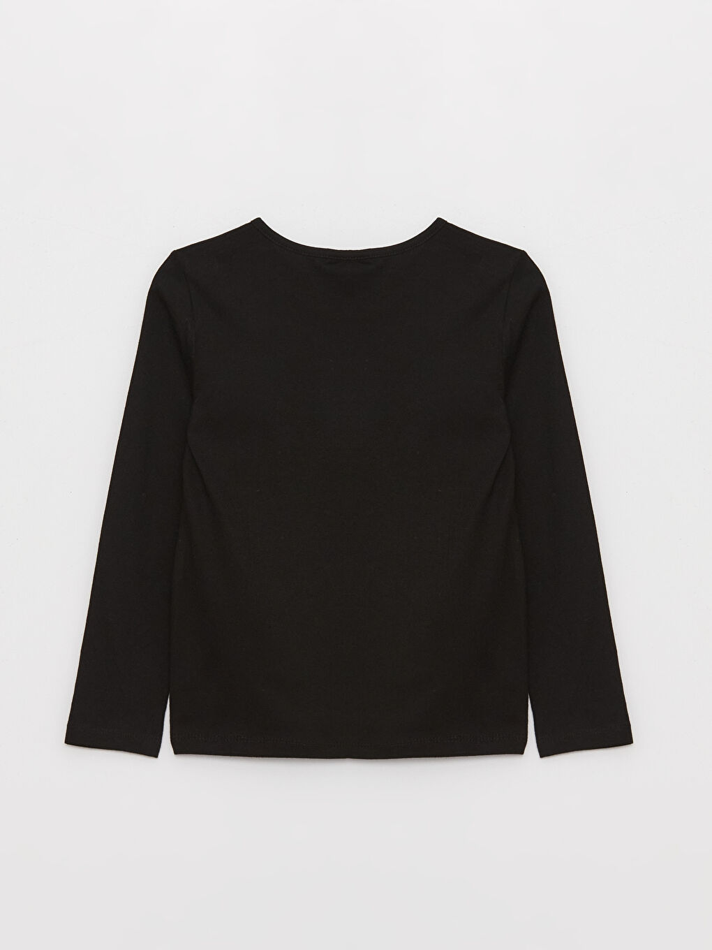 Siyah Bisiklet Yaka Atatürk Baskılı Uzun Kollu Kız Çocuk Tişört-1