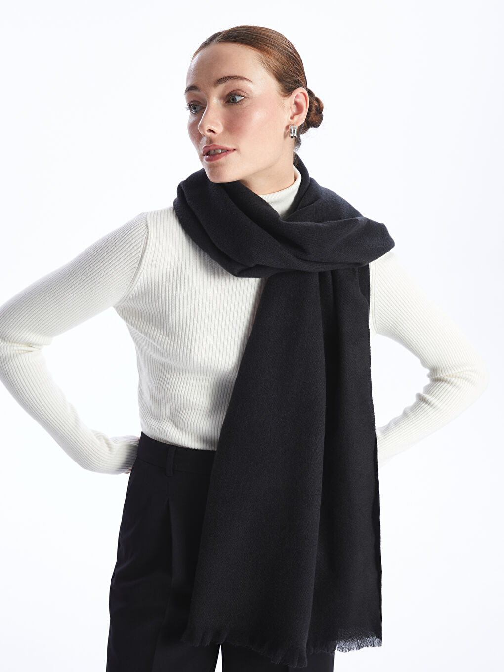 Plain Tasseled Women's Scarf