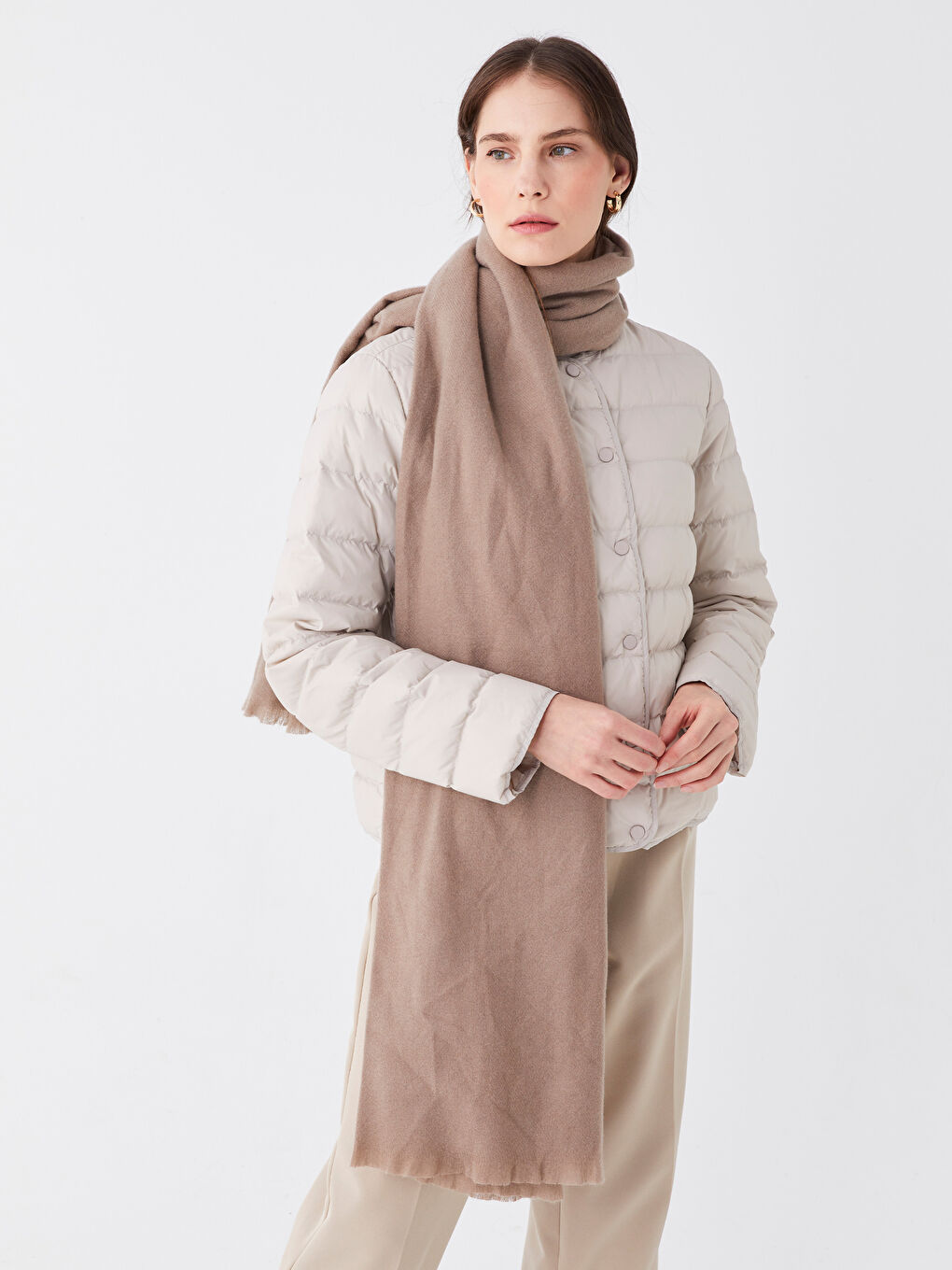 Plain Tasseled Women's Scarf-1