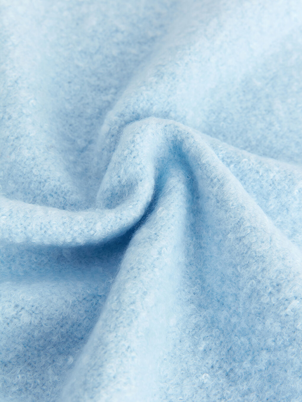 Mavi Düz Saçaklı Kadın Atkı-2