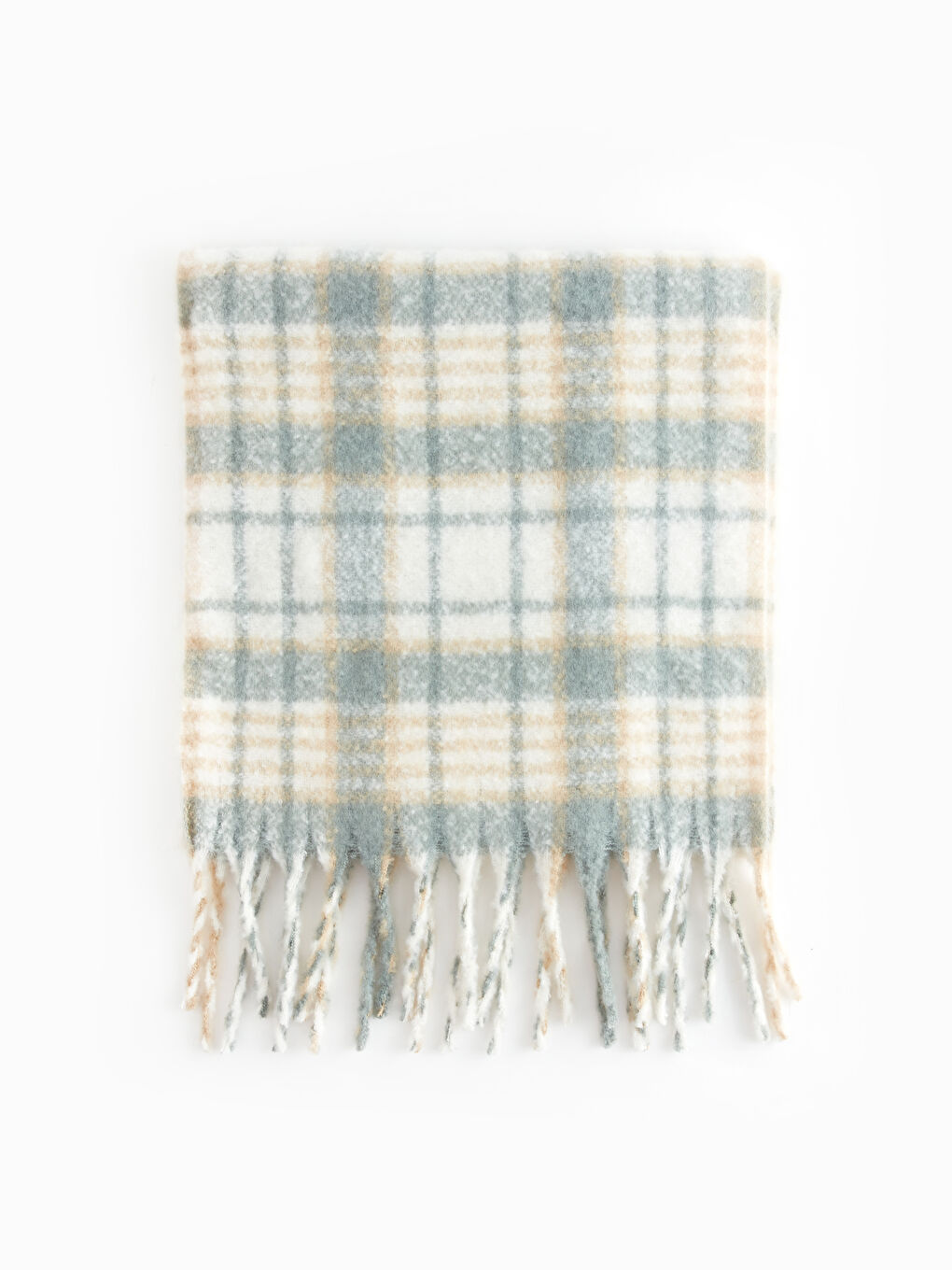 Fringed Plaid Patterned Women's Scarf-1