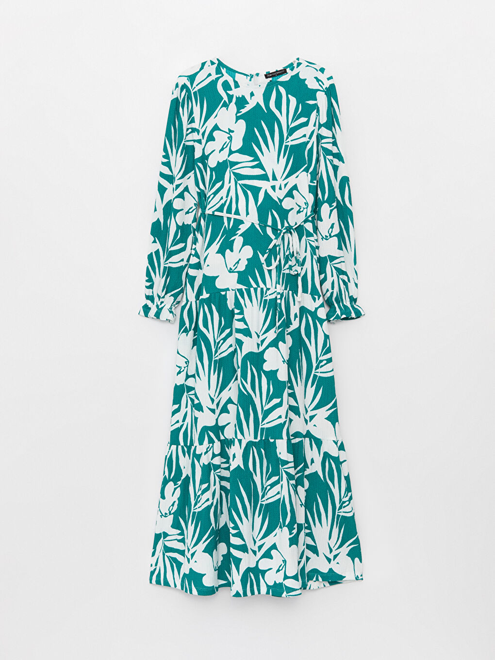 Robe Maternité à Motifs à Manches Longues avec Col Rond-5