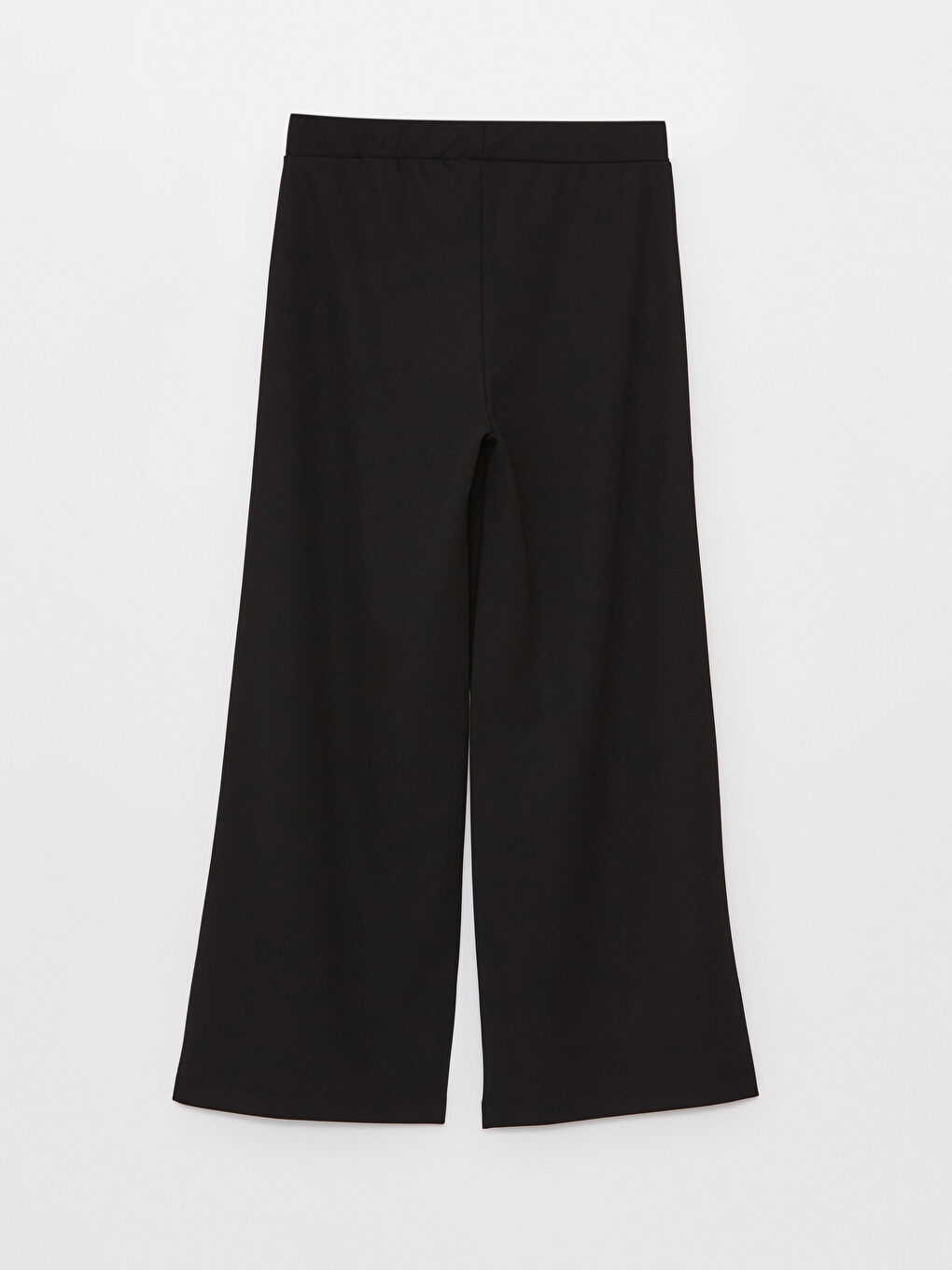 Siyah Beli Lastikli Düz Geniş Paça Kadın Eşofman Altı-5