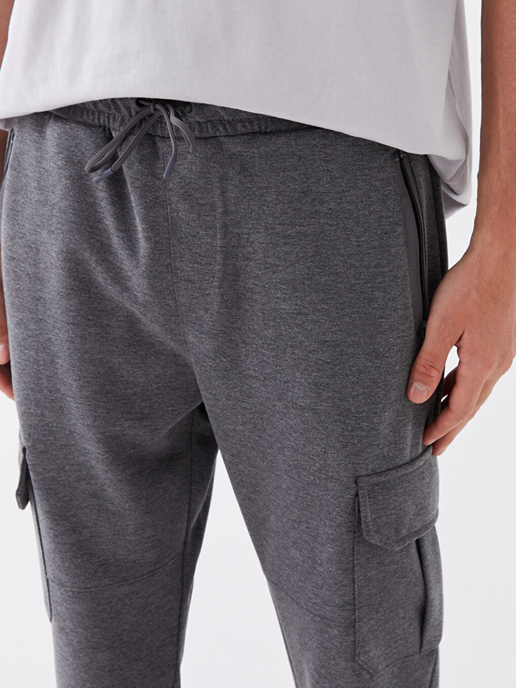 LCW Casual Açık Gri Slim Fit Erkek Jogger Eşofman Altı - 1