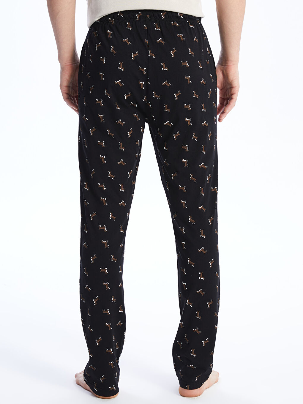 Siyah Standart Kalıp Erkek Pijama Alt-4