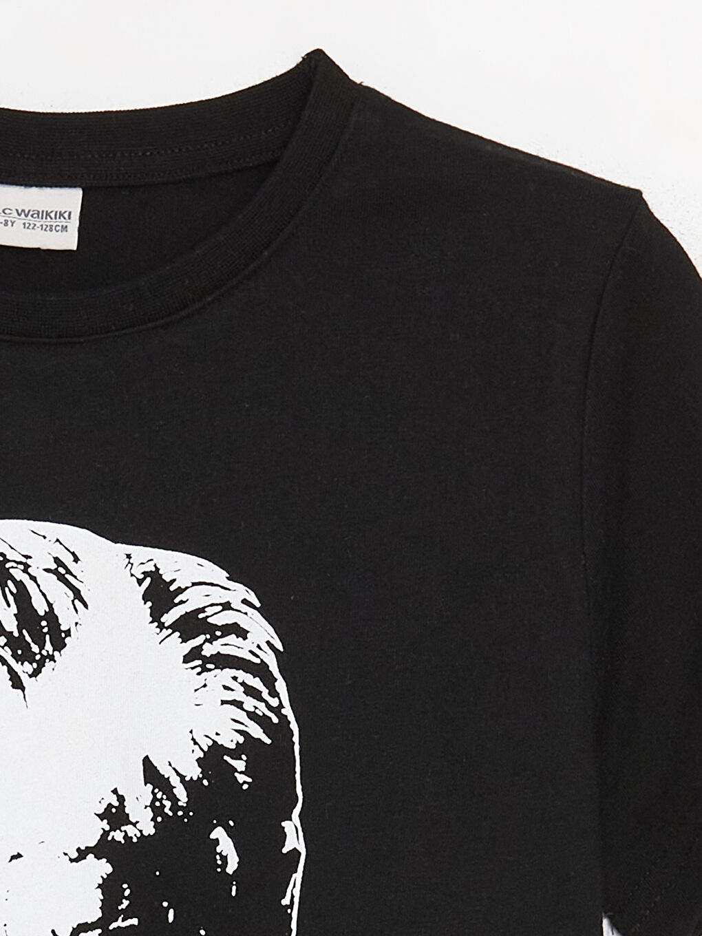 Siyah Bisiklet Yaka Atatürk Baskılı Kısa Kollu Erkek Çocuk Tişört-4