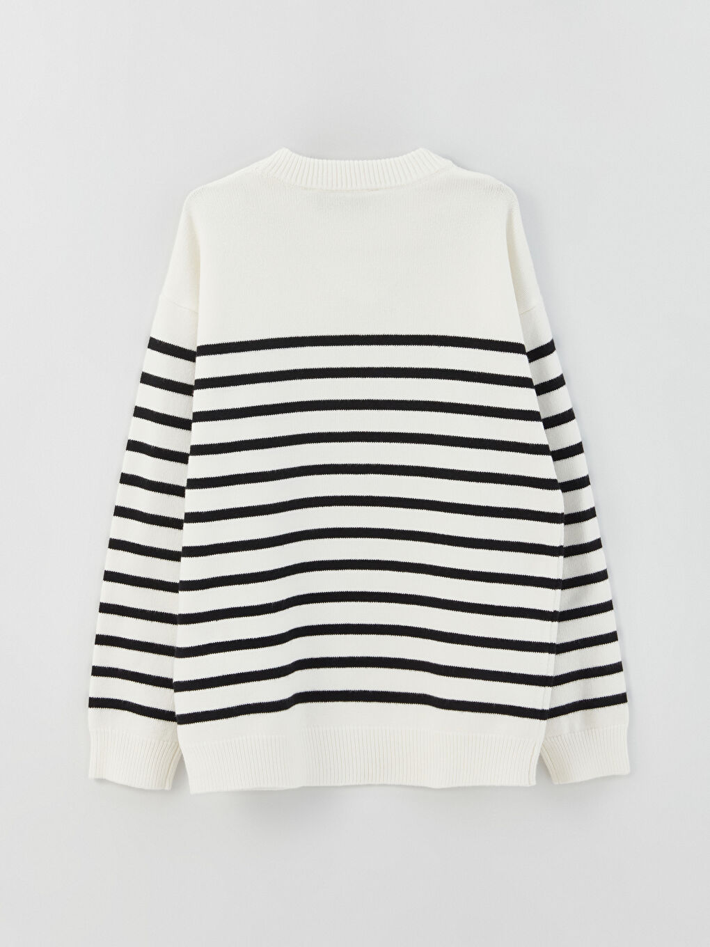 LCW Kids Rundhalsausschnitt Gestreift Langarm Strickpullover für Mädchen -W3AU18Z4-FDU