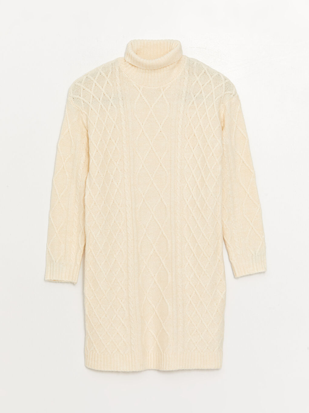 LCW Kids Turtleneck Long Sleeve Girl's Knitwear Dress -W3AU28Z4-FRC