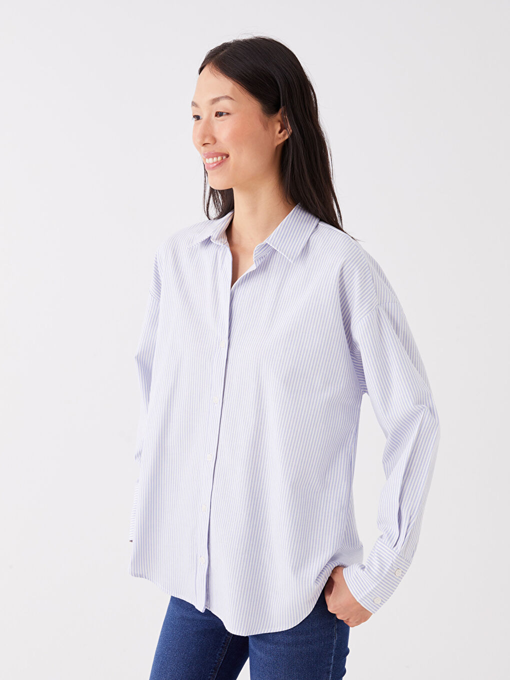 Chemise Rayée à Manches Longues pour Femmes