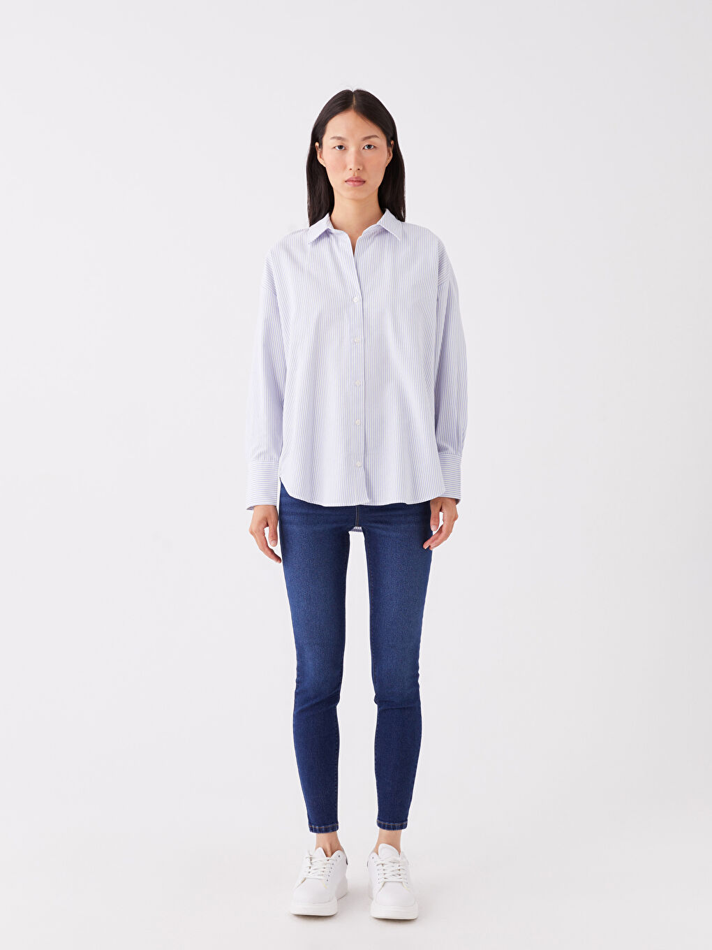 Chemise Rayée à Manches Longues pour Femmes-2