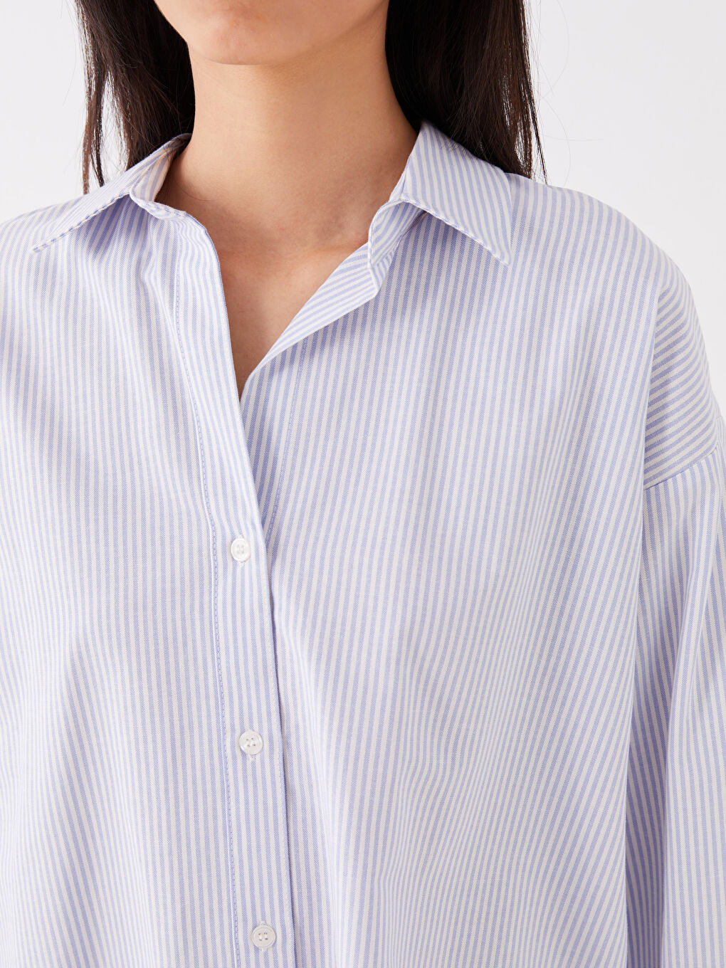 Chemise Rayée à Manches Longues pour Femmes-3