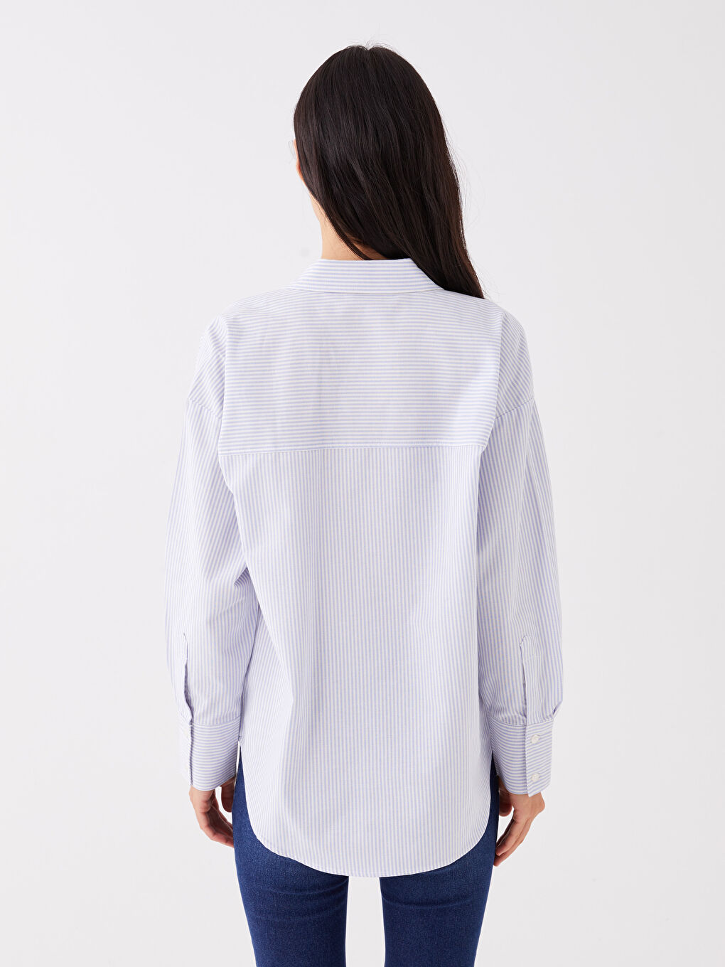 Chemise Rayée à Manches Longues pour Femmes-4