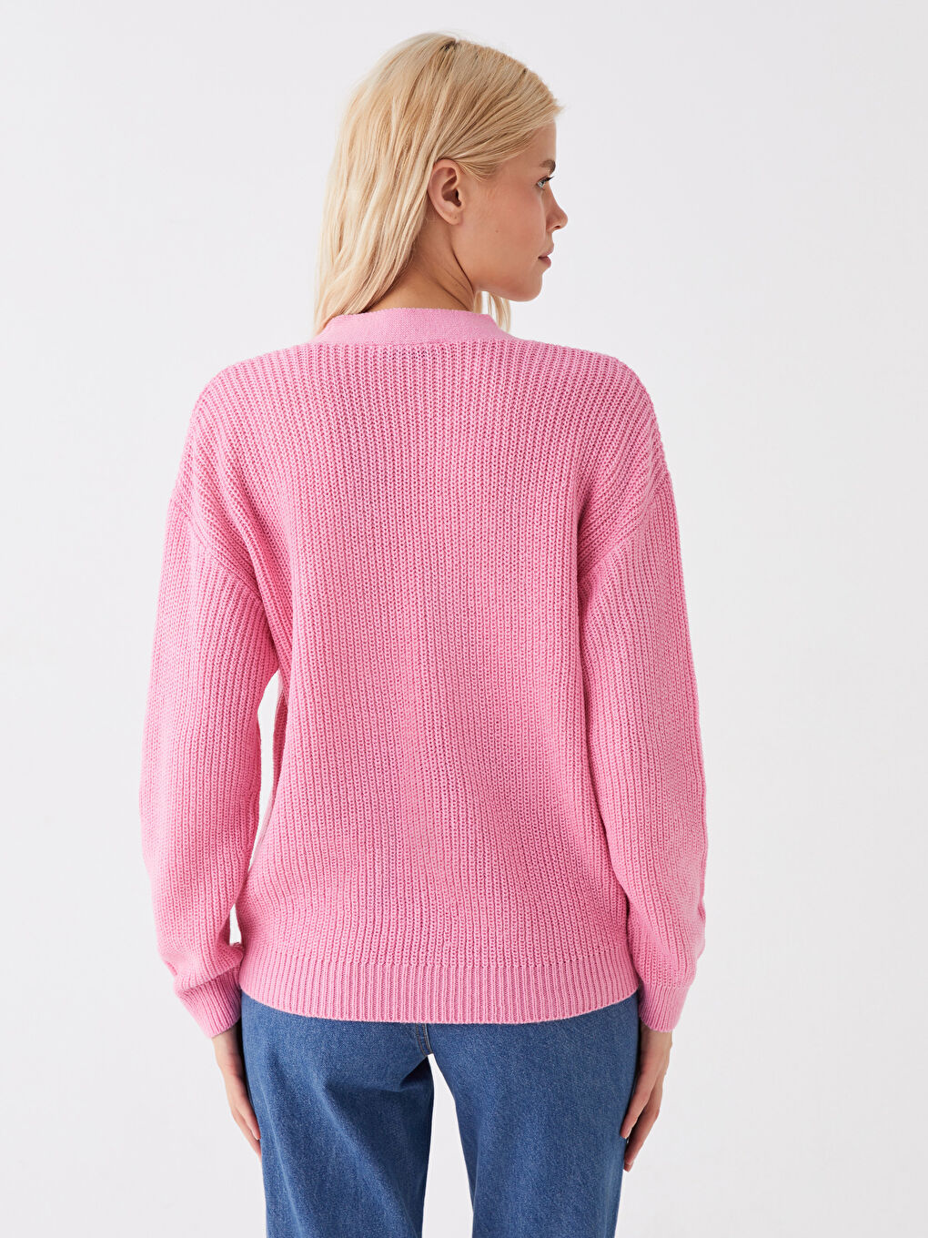 Cardigan en Tricot à Encolure en V pour Femmes-4