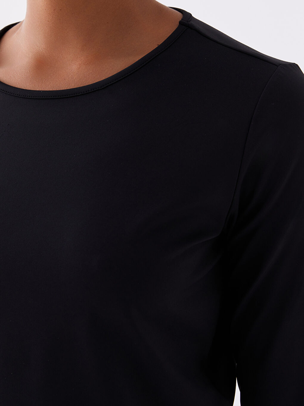 LCW SPORT Crew Neck Straight Long Sleeve Women's Sports T-Shirt -W3AV32Z8-CVL