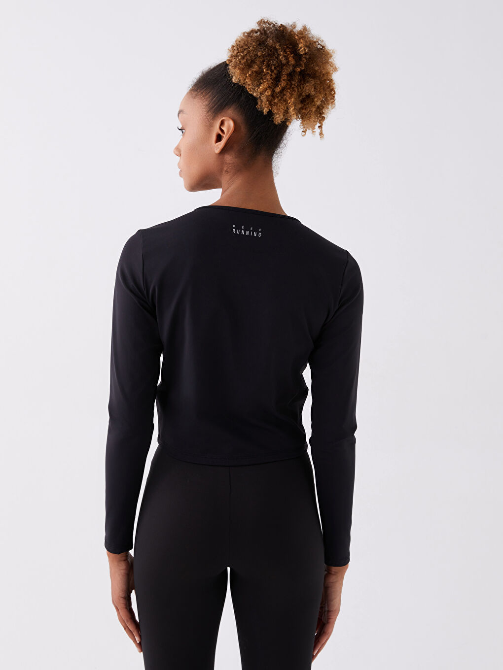 LCW SPORT Crew Neck Straight Long Sleeve Women's Sports T-Shirt -W3AV32Z8-CVL