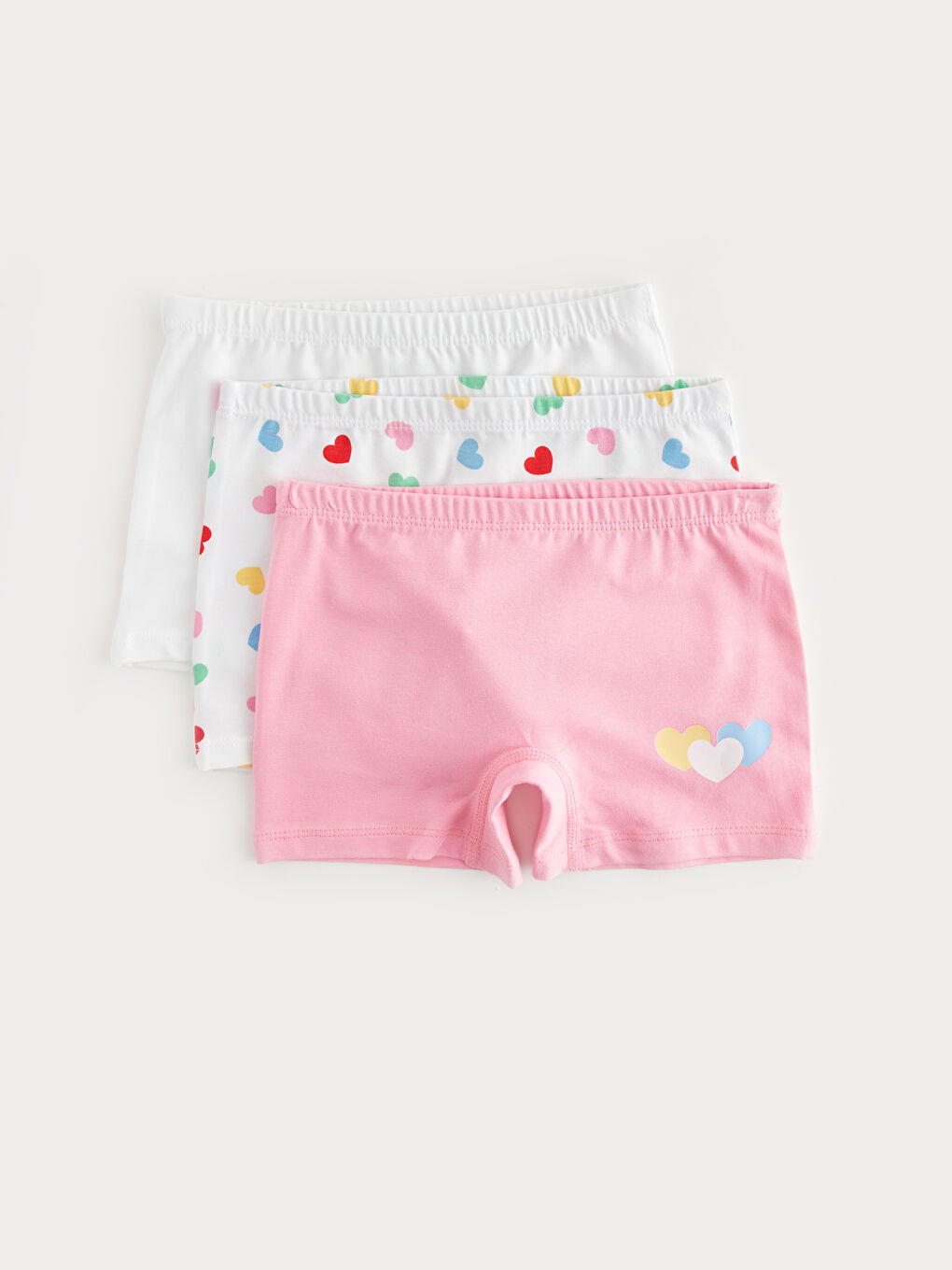 LCW Kids Pembe Leylak Baskılı Pamuklu Kız Çocuk Boxer 3'lü