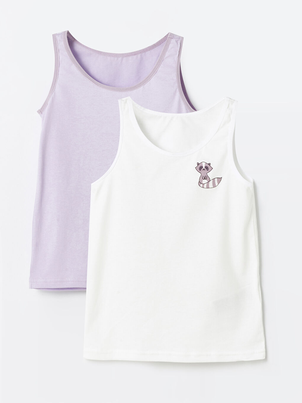 ياقة دائرية قميص داخلي مطبوع بناتي - مجموعتين