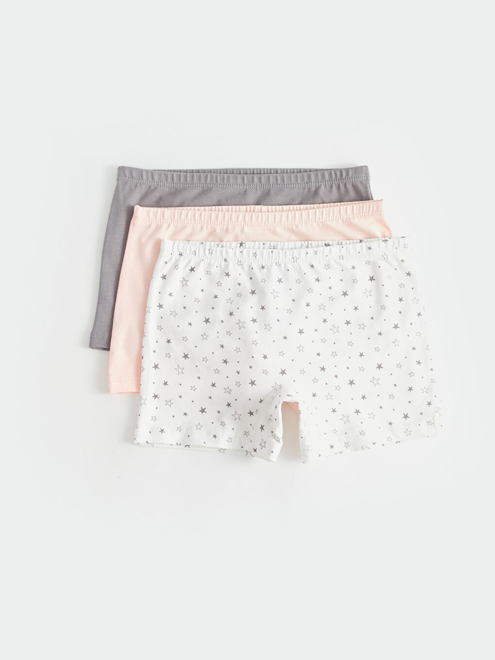 Ekru Baskılı Pamuklu Kız Çocuk Boxer 3'lü