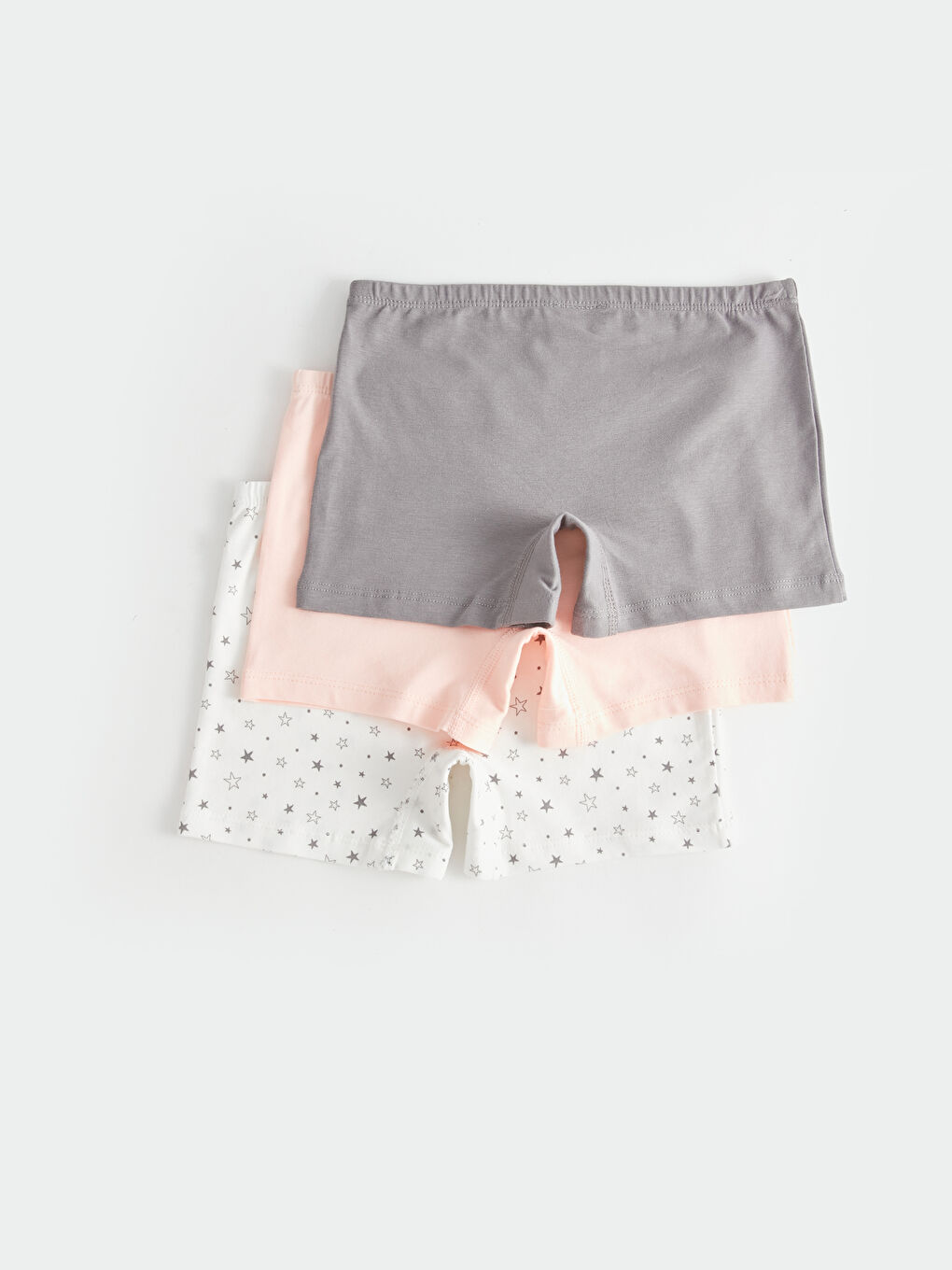 Ekru Baskılı Pamuklu Kız Çocuk Boxer 3'lü-1