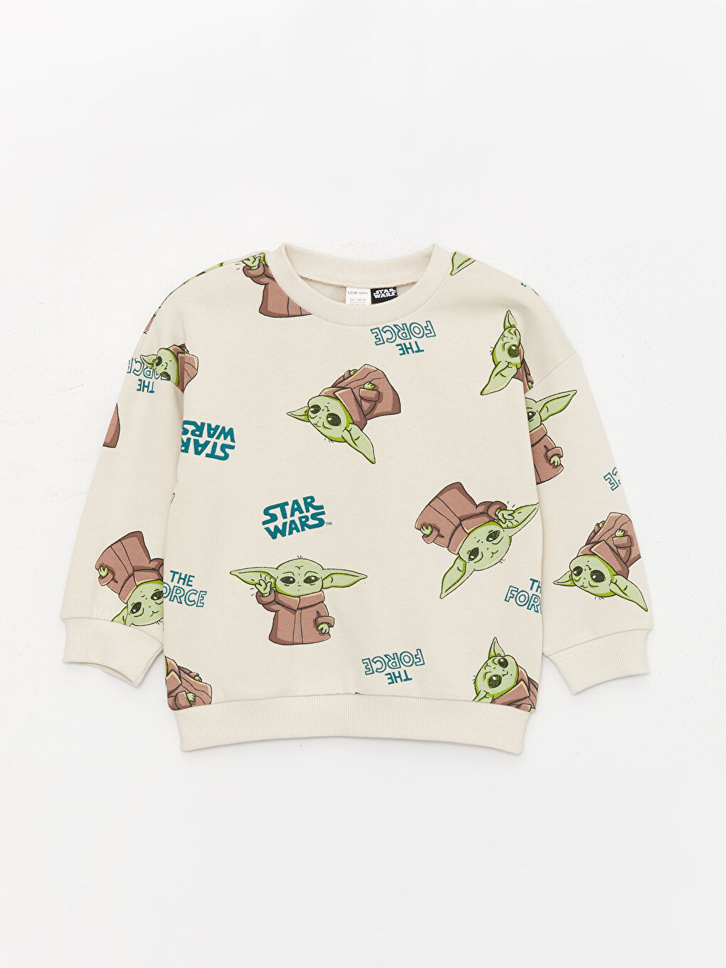 LCW baby Açık Gri Baskılı Bisiklet Yaka Star Wars Baskılı Erkek Bebek Sweatshirt ve Eşofman Altı Takım - 4