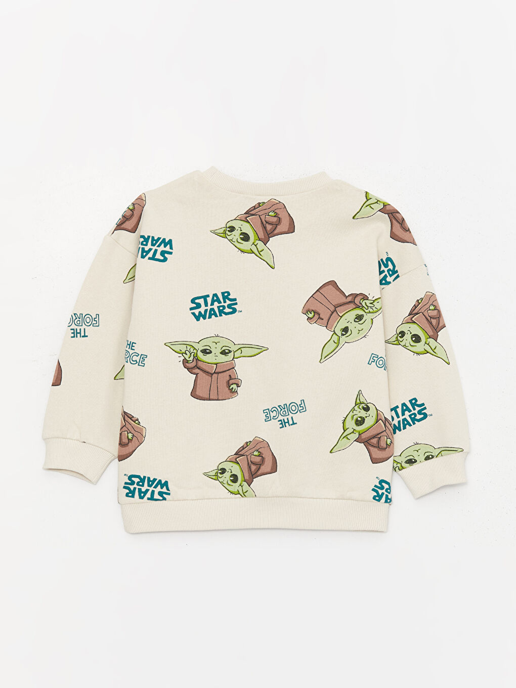 LCW baby Açık Gri Baskılı Bisiklet Yaka Star Wars Baskılı Erkek Bebek Sweatshirt ve Eşofman Altı Takım - 5