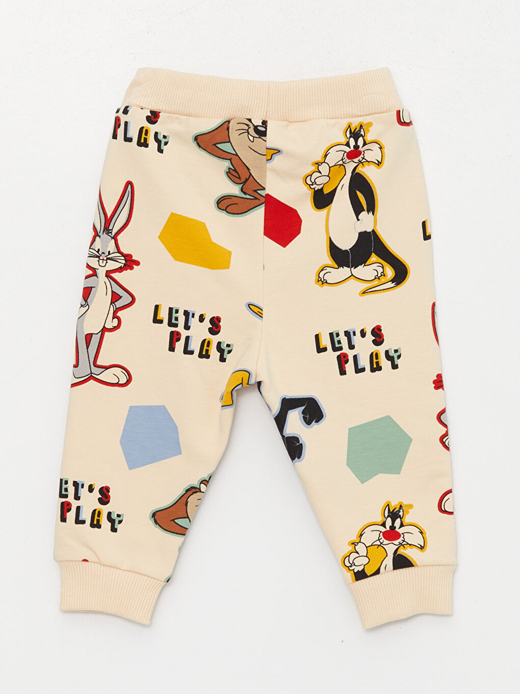 LCW baby Bej Bisiklet Yaka Looney Tunes Baskılı Erkek Bebek Sweatshirt ve Pantolon 2'li Takım - 4