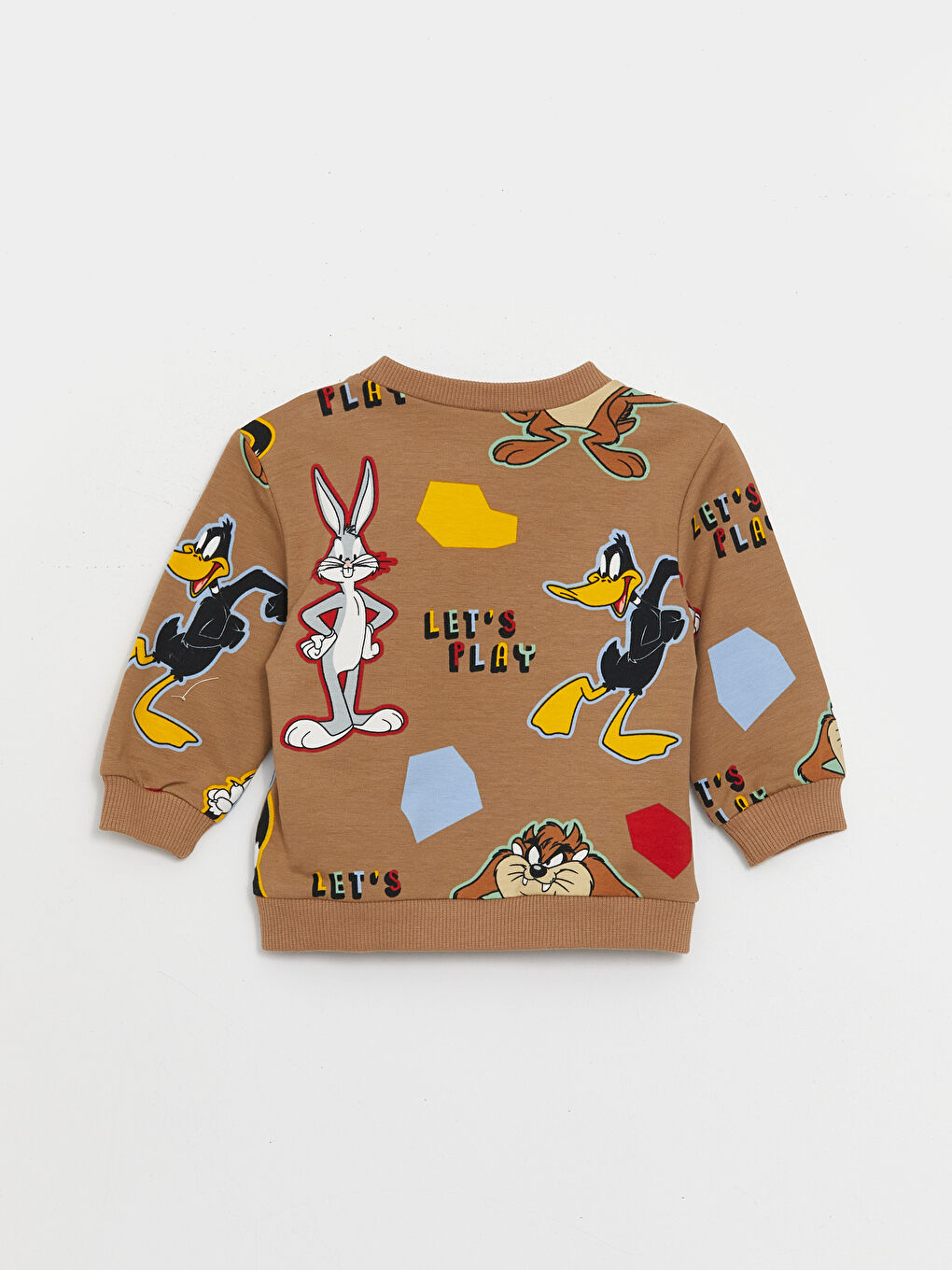 LCW baby Tarçın Bisiklet Yaka Looney Tunes Baskılı Erkek Bebek Sweatshirt ve Eşofman Altı 2'li Takım - 2