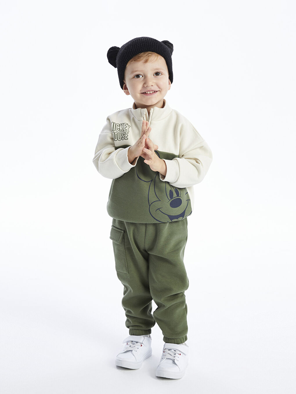LCW baby High Collar Long Sleeve Mickey Mouse Printed Baby