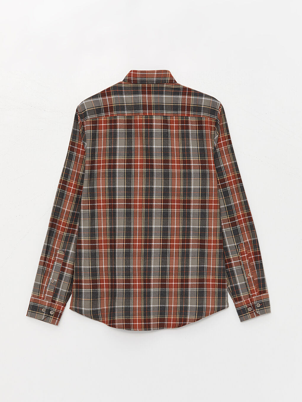 Slim Fit Long Sleeve Plaid Men's Shirt-6