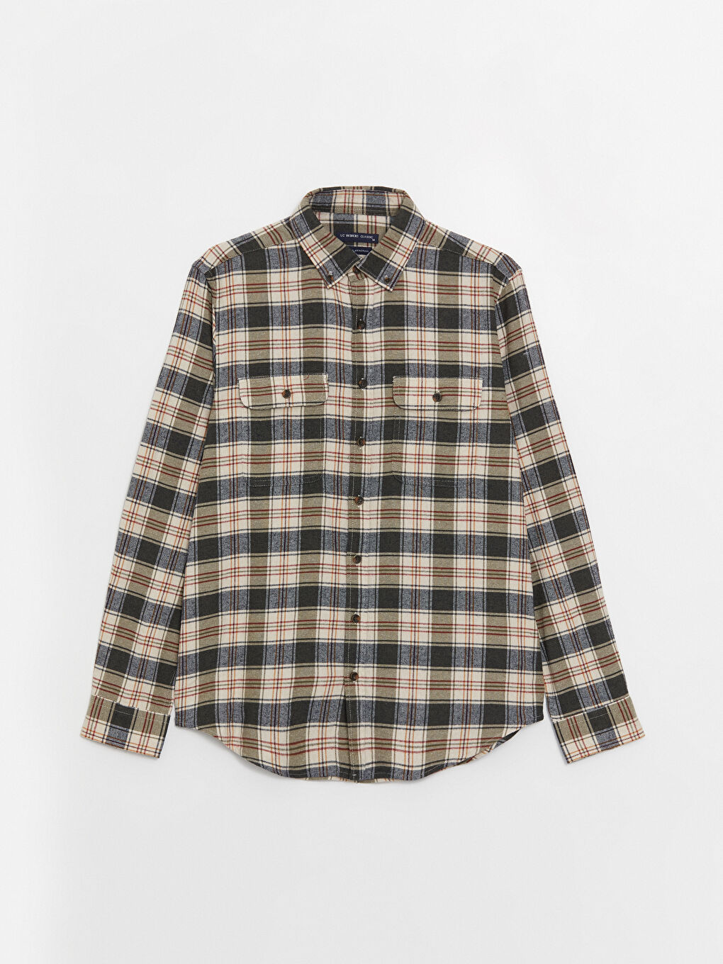 LCWAIKIKI Classic Regular Fit Long Sleeve Plaid Gabardine Men's Shirt -W3AY69Z8-LMU