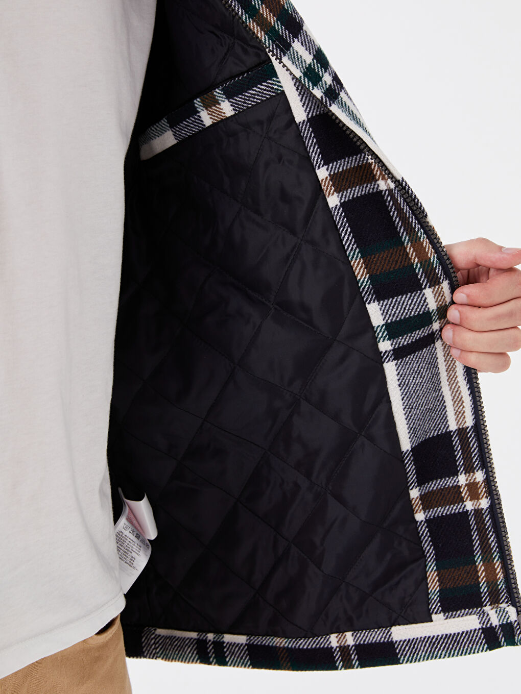 XSIDE Comfortable Fit Long Sleeve Plaid Men's Shirt Jacket -W3BA14Z8-LM7