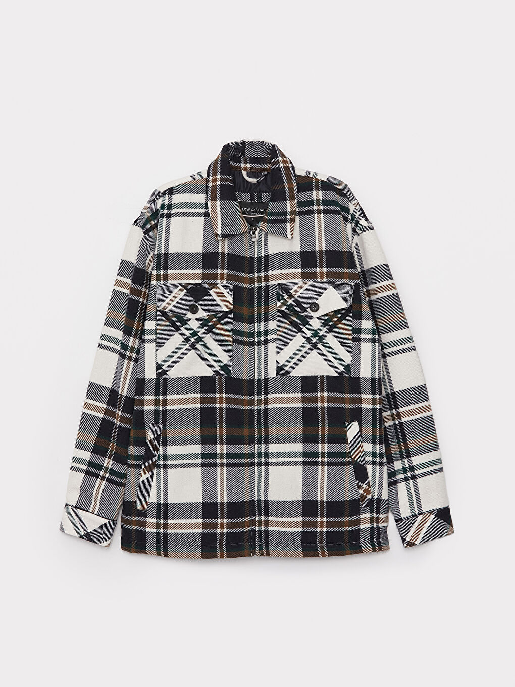 XSIDE Comfortable Fit Long Sleeve Plaid Men's Shirt Jacket -W3BA14Z8-LM7
