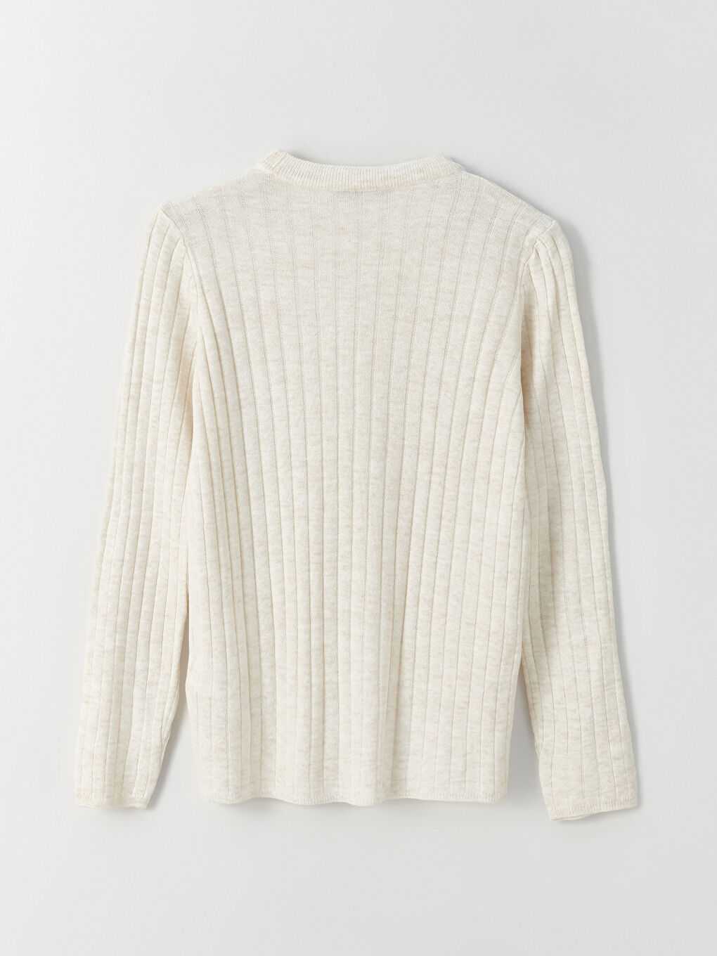 Crew Neck Self Patterned Long Sleeve Women's Knitwear Sweater-6