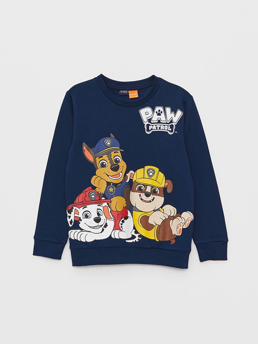 LCW Kids Lacivert Bisiklet Yaka Paw Patrol Baskılı Uzun Kollu Erkek Çocuk Sweatshirt