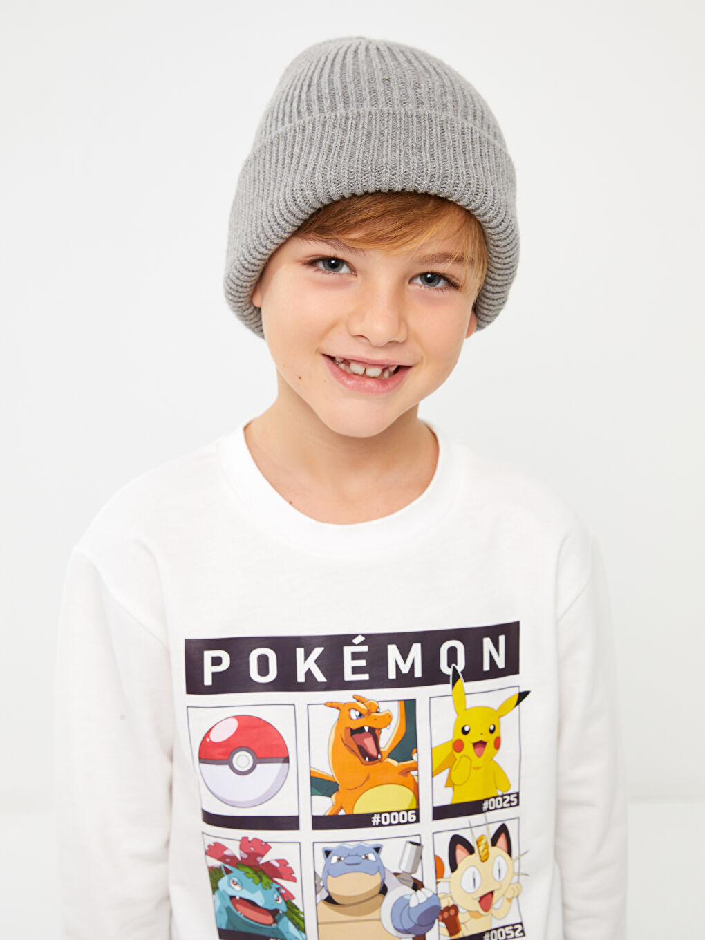 LCW Kids Ekru Bisiklet Yaka Pokemon Baskılı Uzun Kollu Erkek Çocuk Sweatshirt - 2