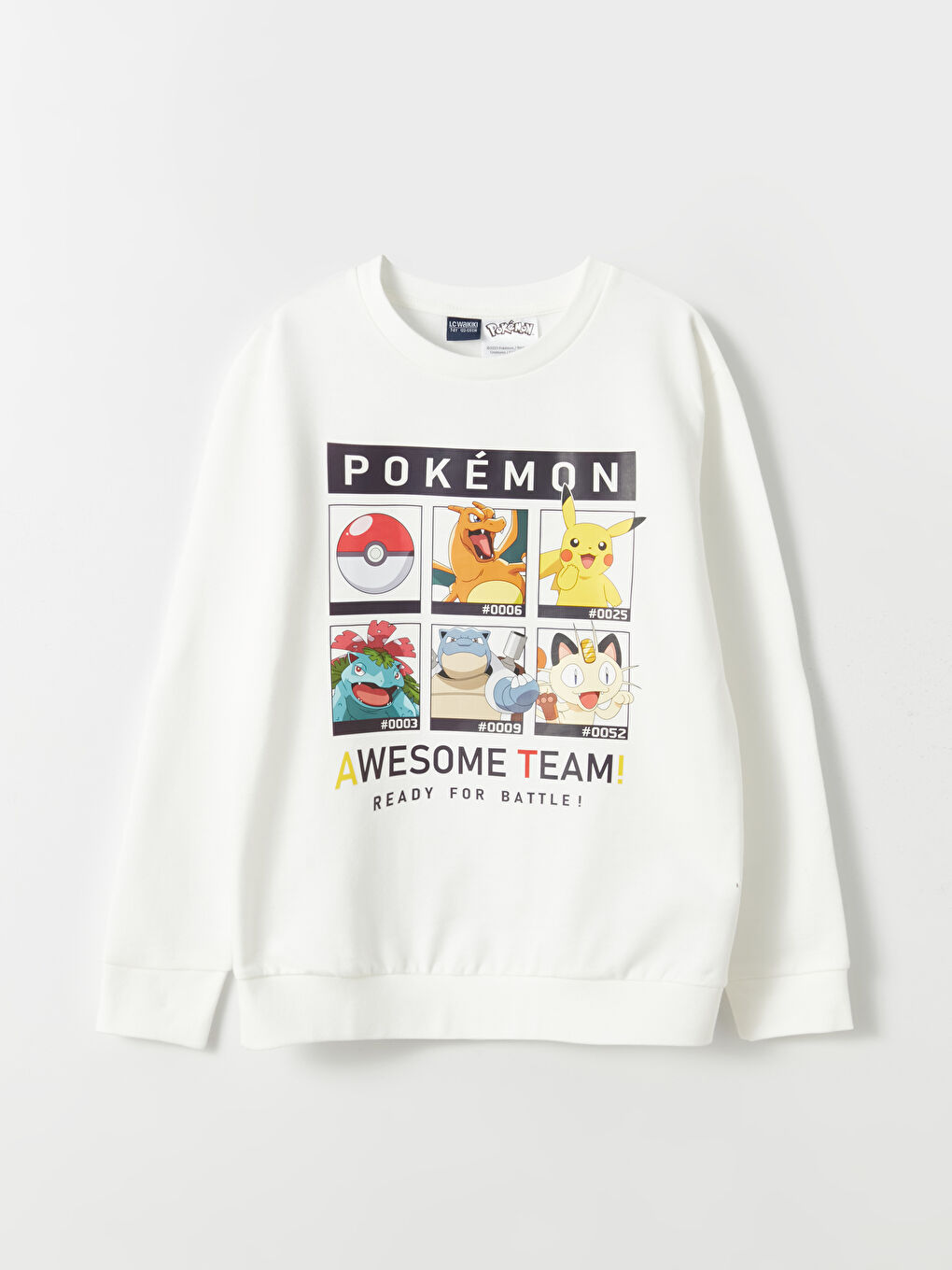 LCW Kids Ekru Bisiklet Yaka Pokemon Baskılı Uzun Kollu Erkek Çocuk Sweatshirt - 4