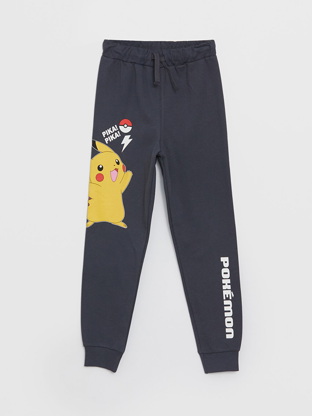 LCW Kids Antrasit Beli Lastikli Pikachu Baskılı Erkek Çocuk Jogger Eşofman Altı