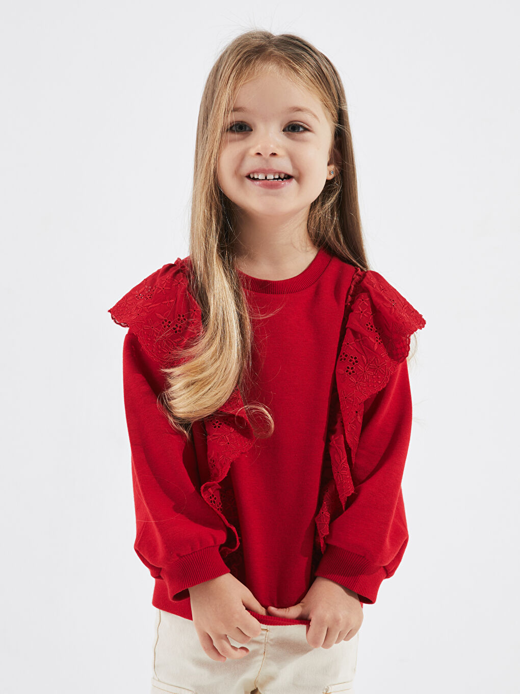 Crew Neck Baby Girls' Sweatshirt-1