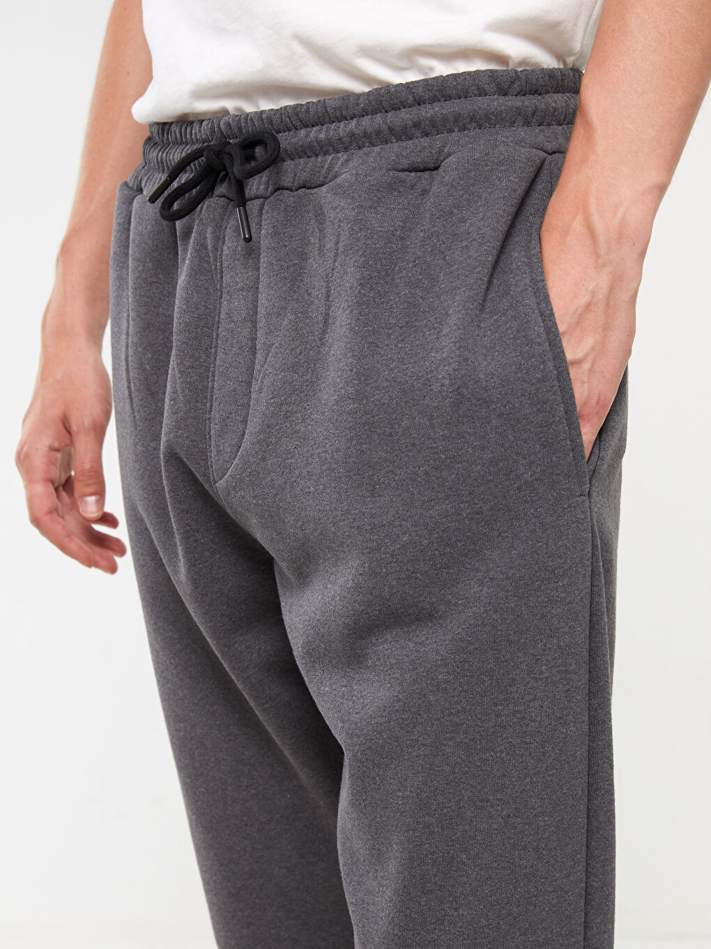 Antrasit Slim Fit Erkek Kalın Eşofman Altı-5