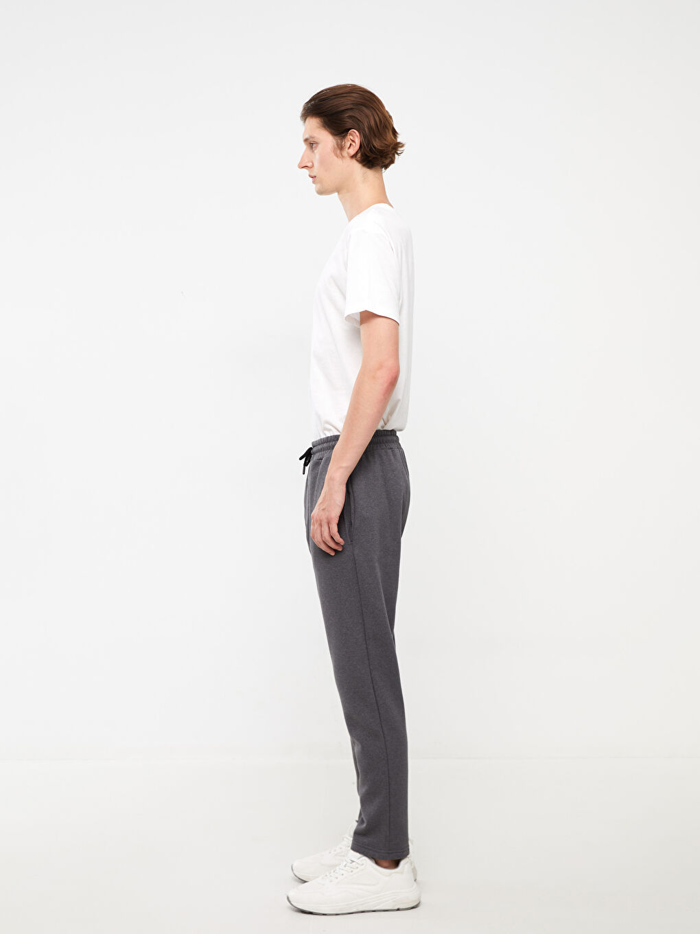 Antrasit Slim Fit Erkek Kalın Eşofman Altı-2