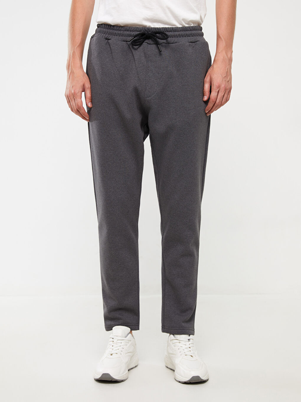 Antrasit Slim Fit Erkek Kalın Eşofman Altı-6