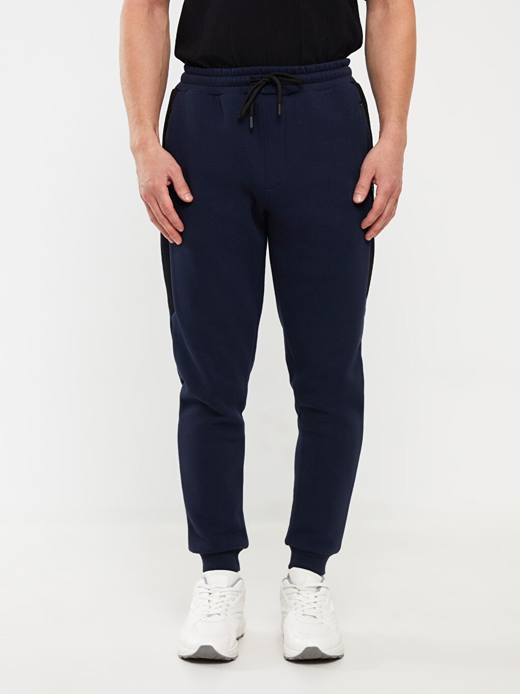Lacivert Slim Fit Erkek Kalın Jogger Eşofman Altı-3